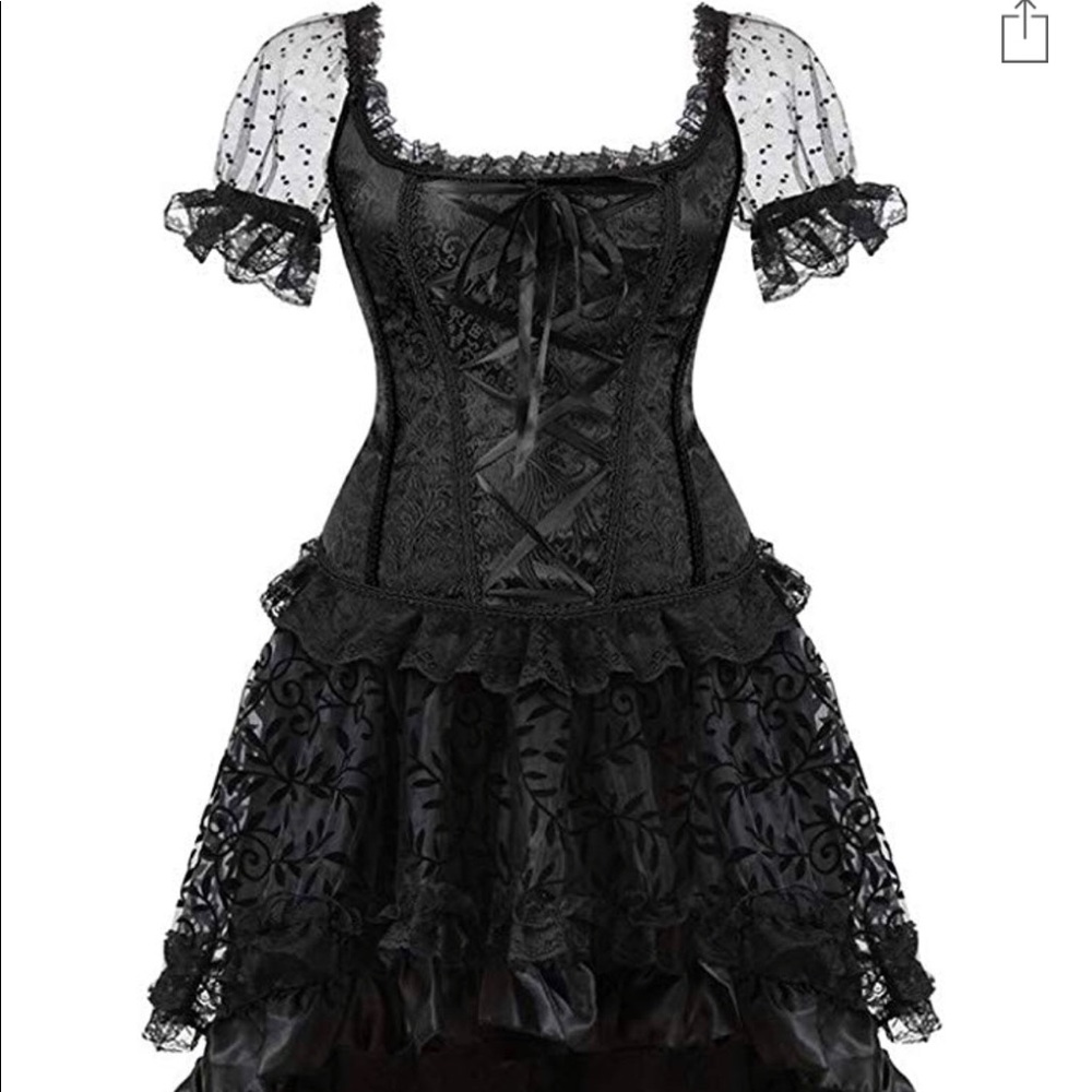 Women's Steampunk Gothic Corset Skirt Set.